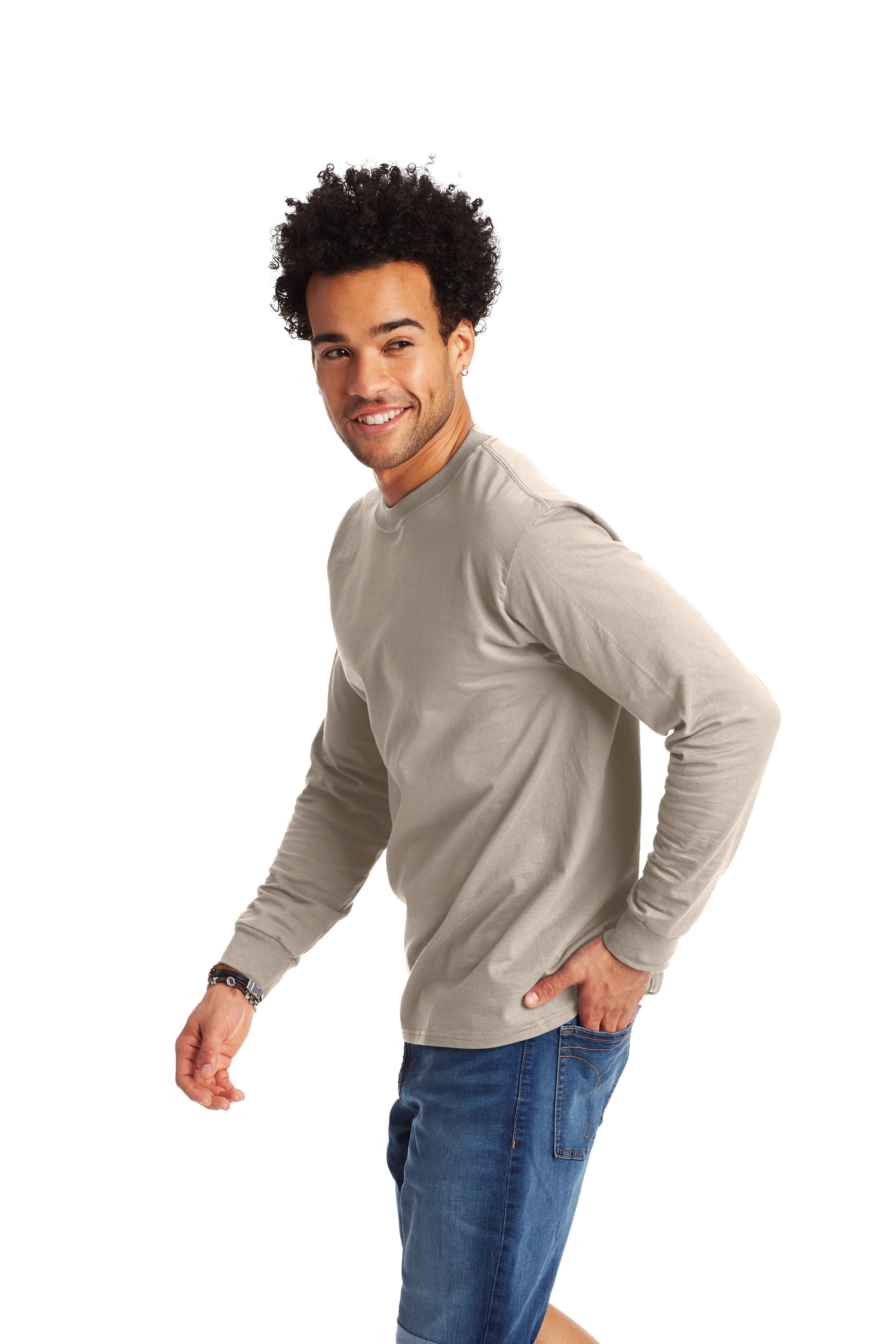 Beefy-T® Long Sleeve Tee - Sand