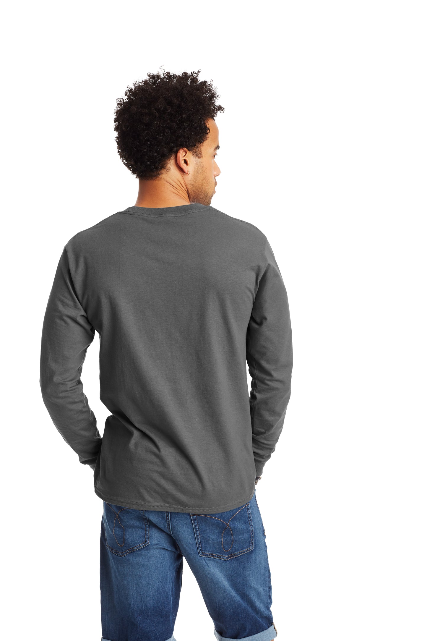 Beefy-T® Long Sleeve Tee - Smoke Gray