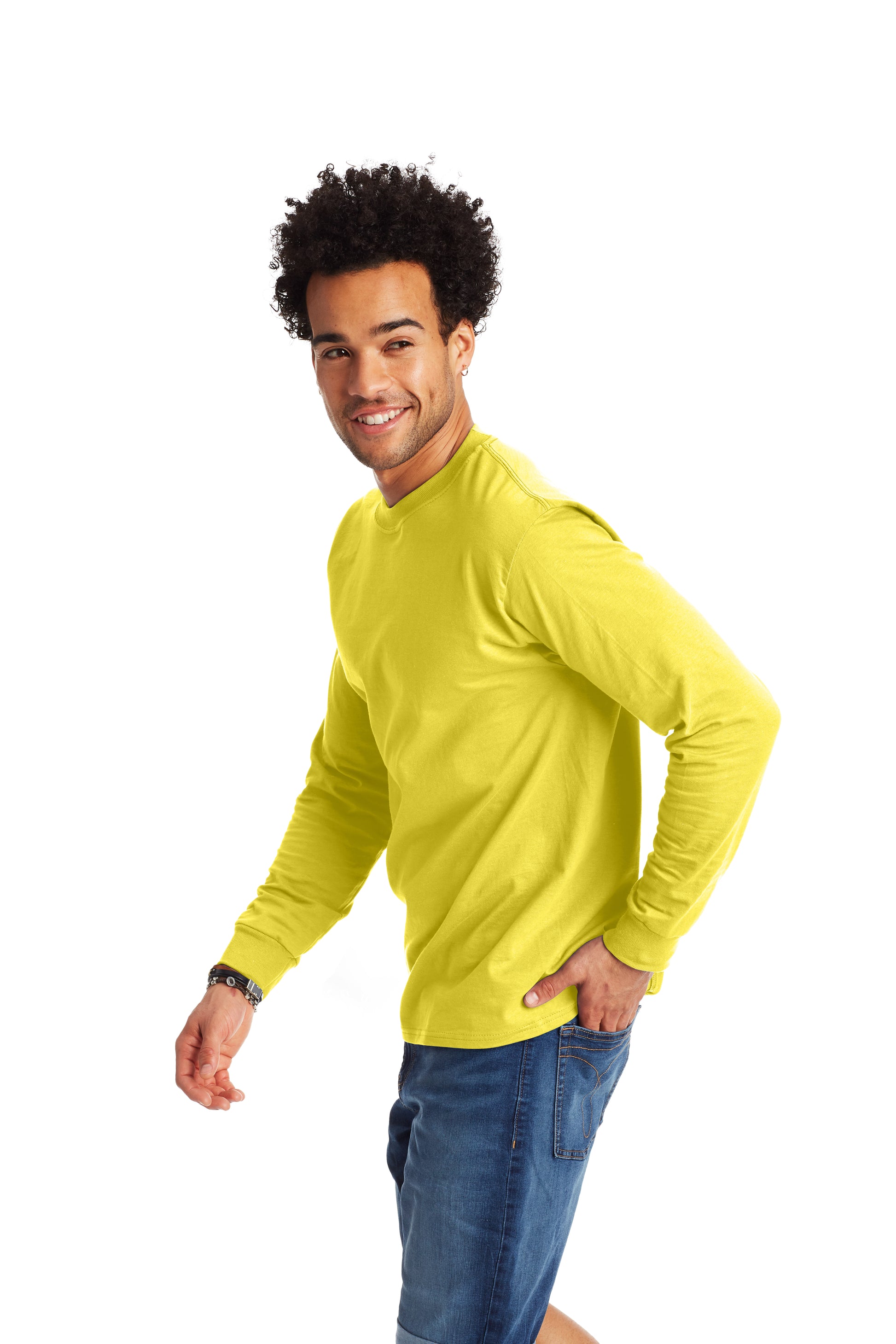 Beefy-T® Long Sleeve Tee - Yellow