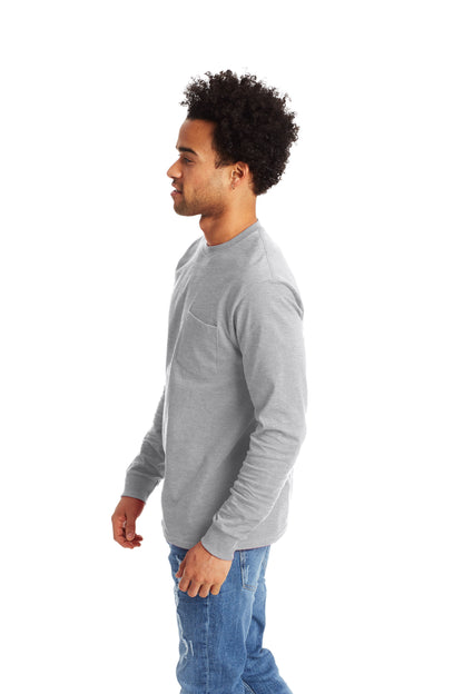 Authentic Long Sleeve Pocket Tee - Ash