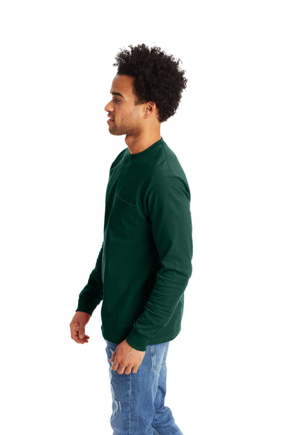 Authentic Long Sleeve Pocket Tee - Deep Forest