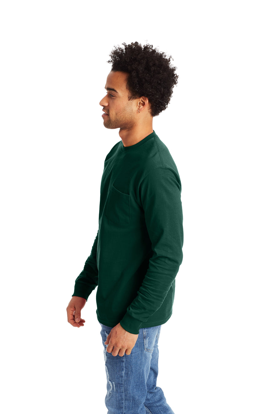 Authentic Long Sleeve Pocket Tee - Deep Forest