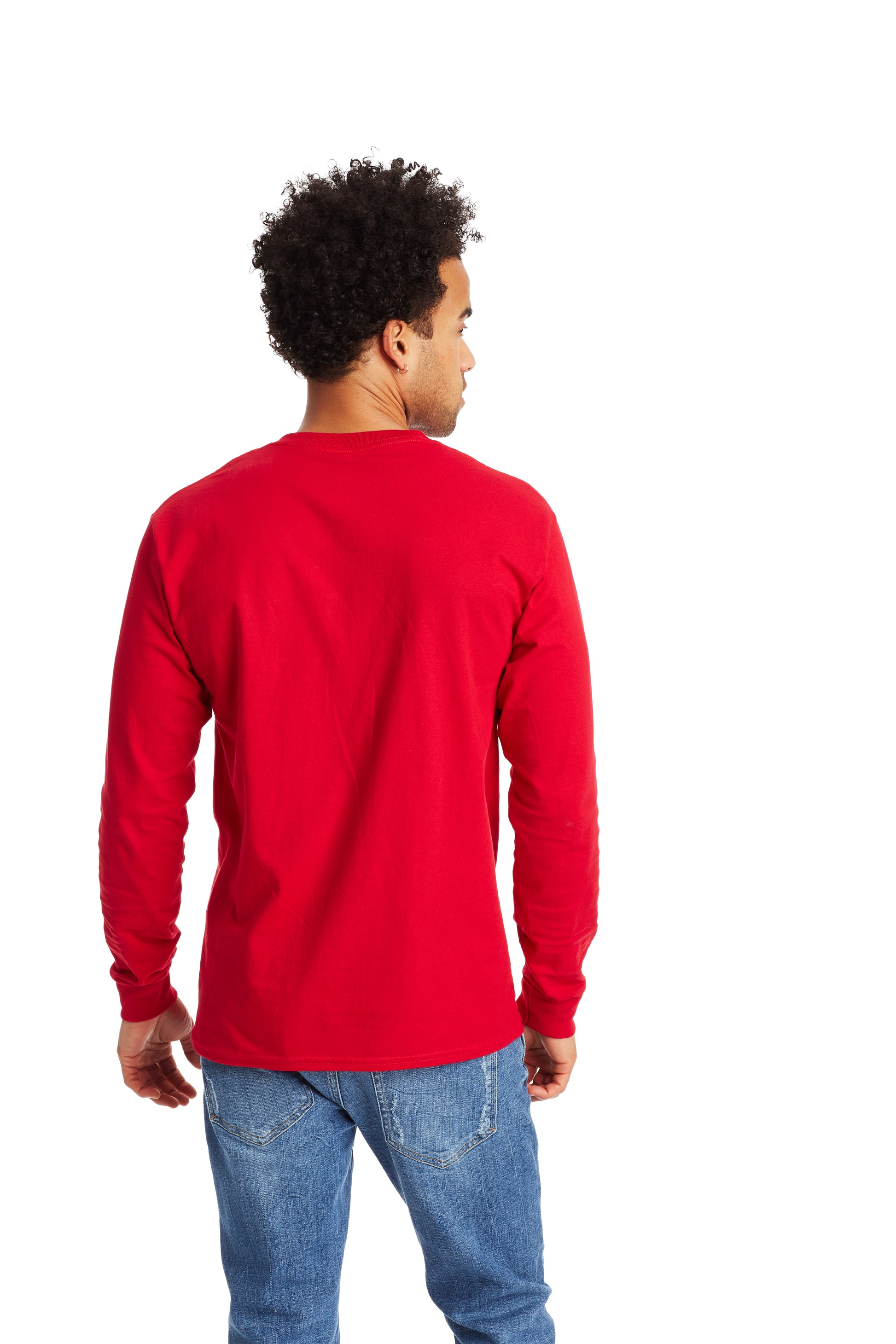 Authentic Long Sleeve Pocket Tee - Deep Red