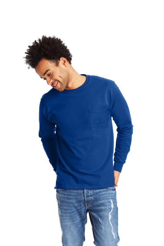 Authentic Long Sleeve Pocket Tee - Deep Royal