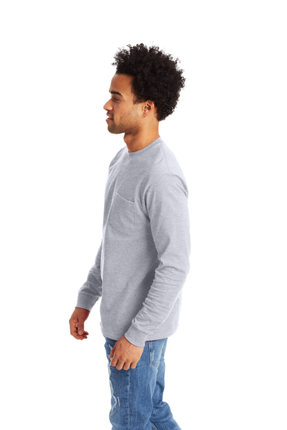 Authentic Long Sleeve Pocket Tee - Light Steel