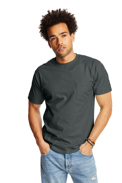 Beefy-T® Short Sleeve Pocket Tee - Charcoal Heather