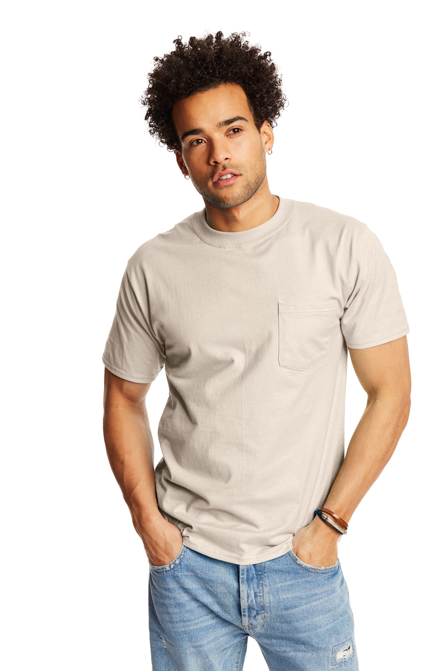 Beefy-T® Short Sleeve Pocket Tee - Sand