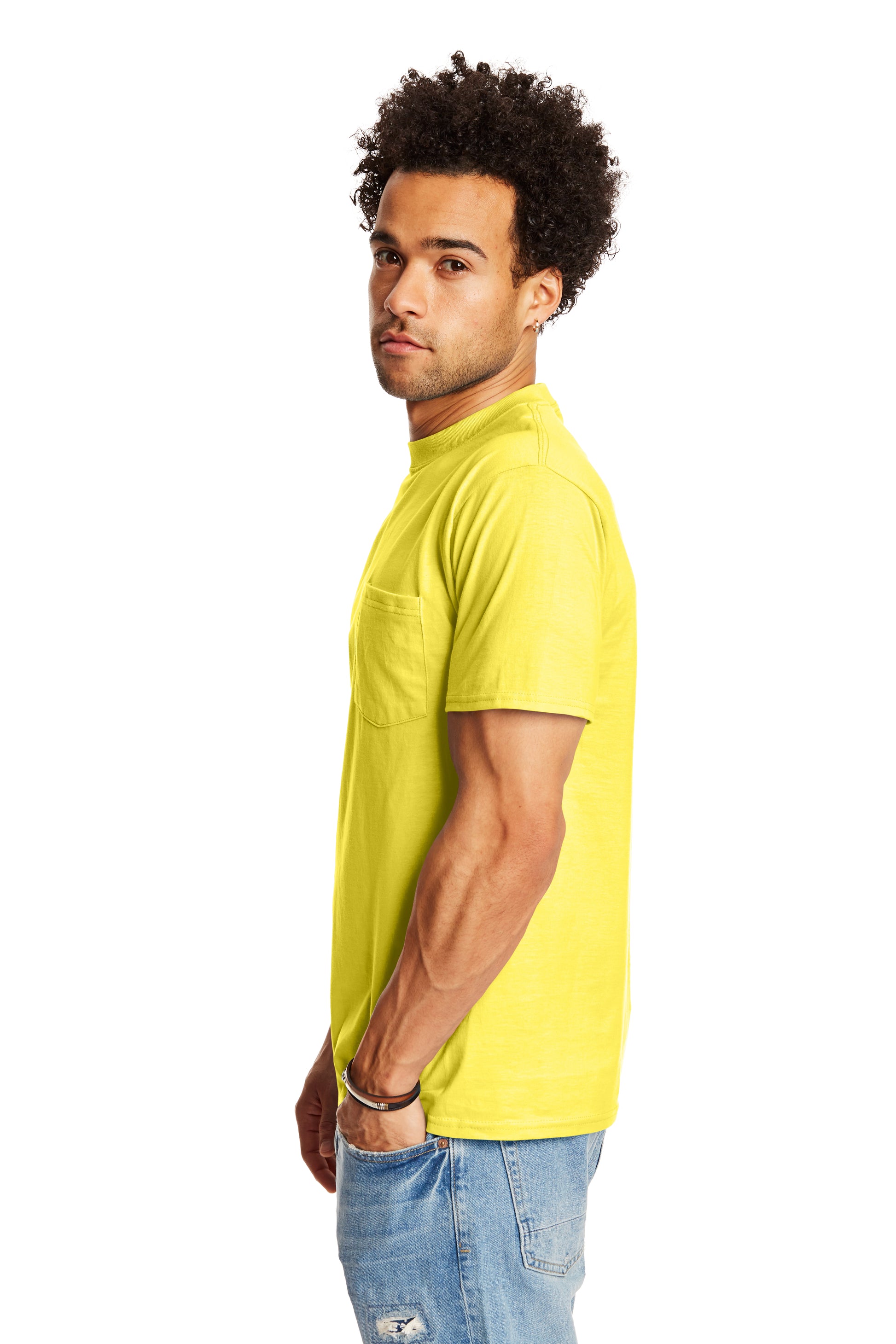 Beefy-T® Short Sleeve Pocket Tee - Yellow