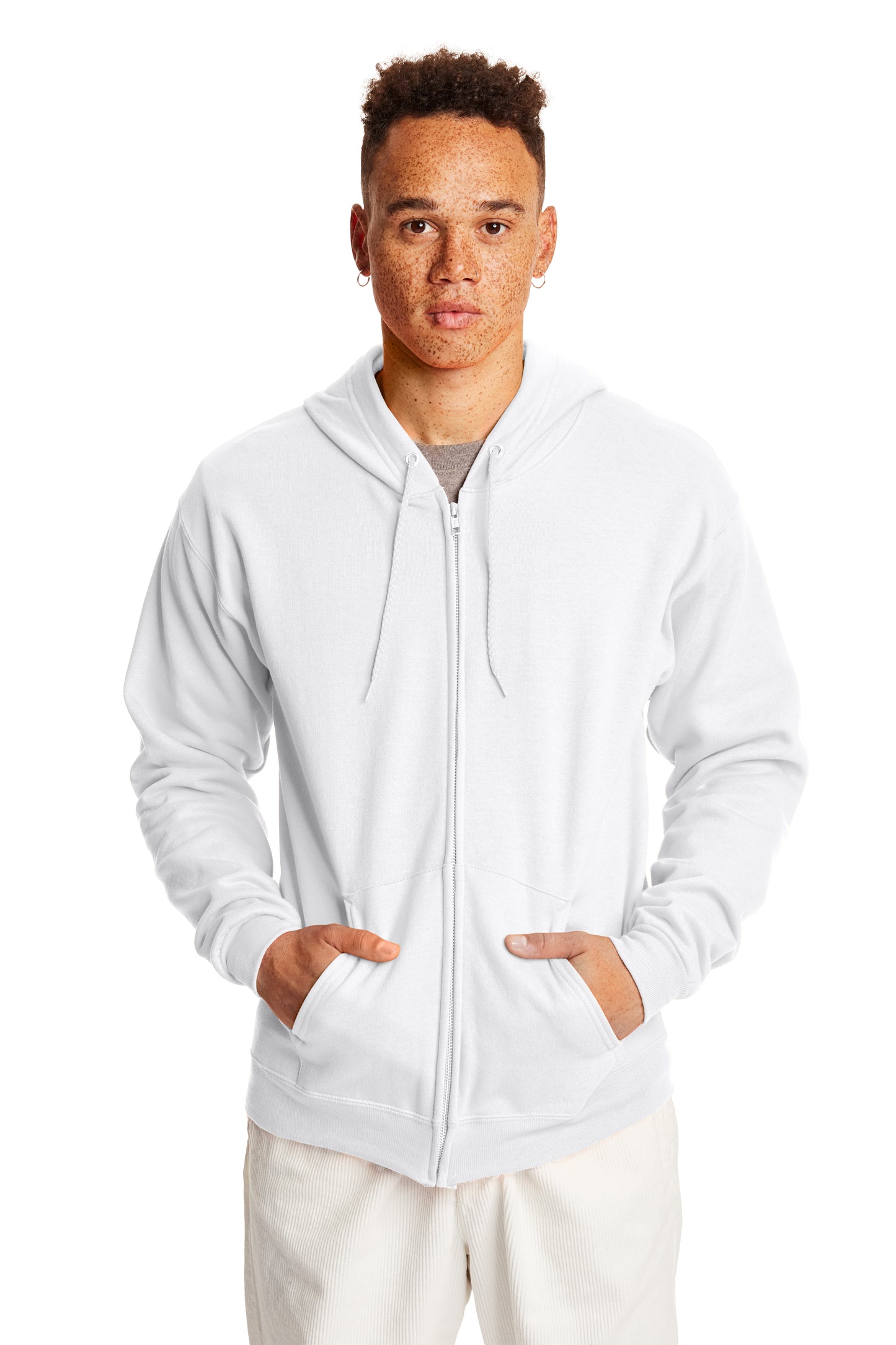 EcoSmart® 50/50 Full-Zip Hoodie - White