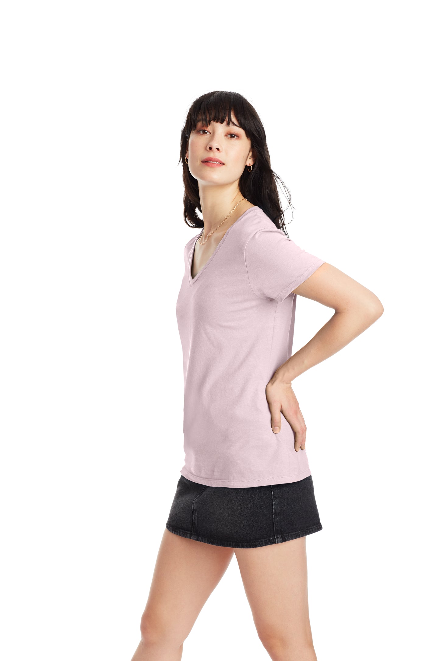 Women's Perfect-T Short Sleeve V-neck - Pale Pink