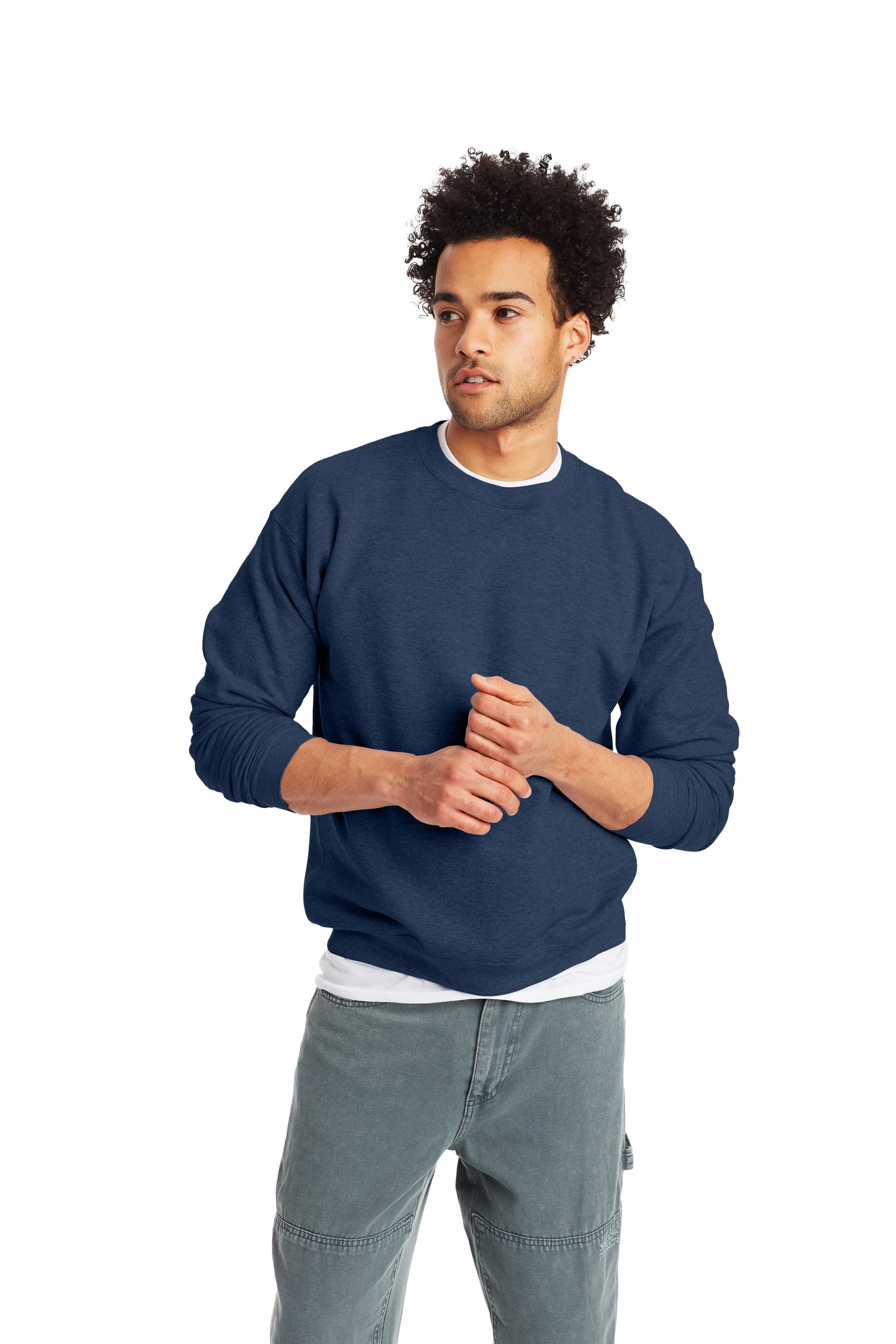 Unisex Ecosmart® 50/50 Crewneck Sweatshirt - Heather Navy