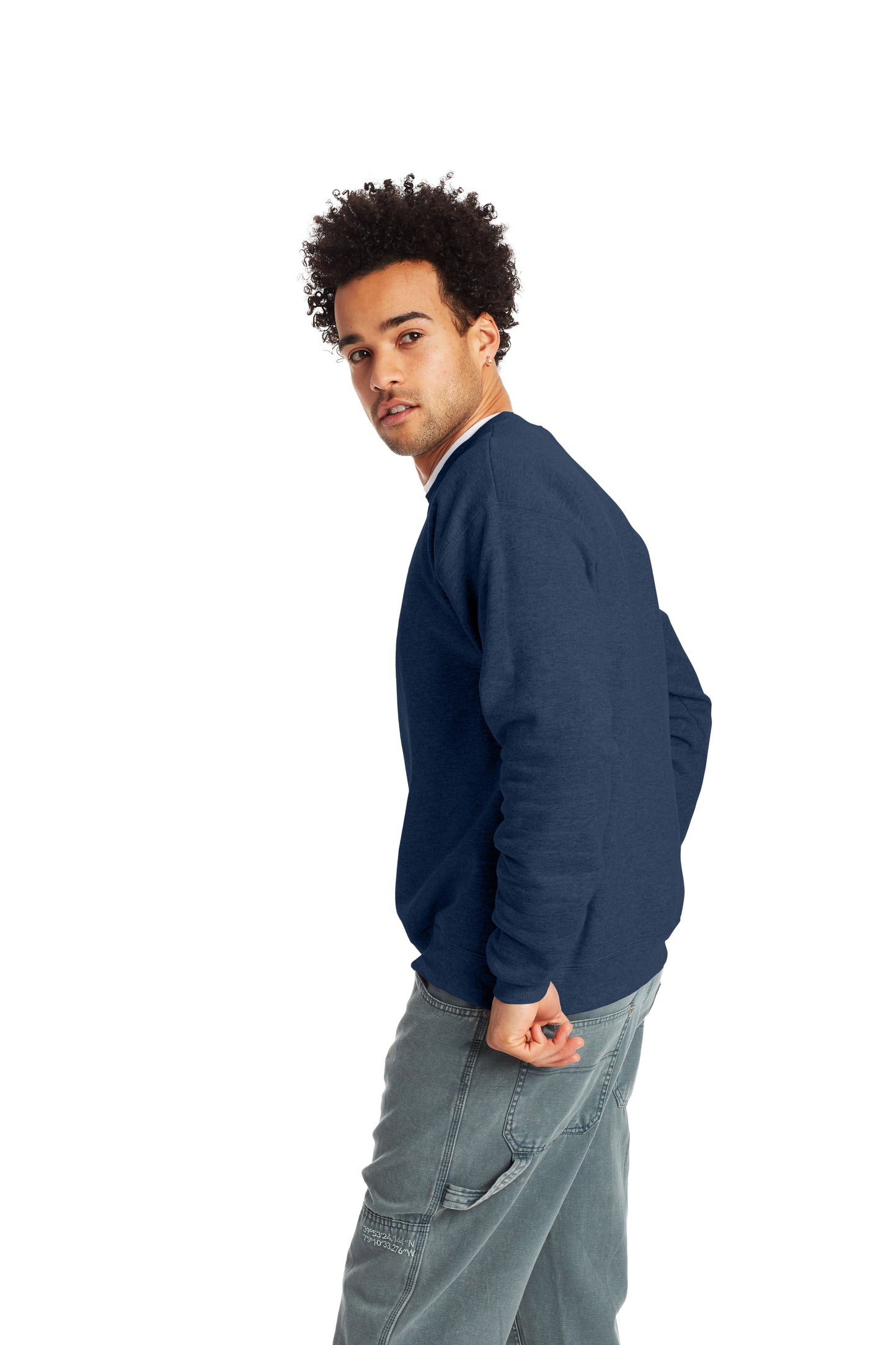 Unisex Ecosmart® 50/50 Crewneck Sweatshirt - Heather Navy