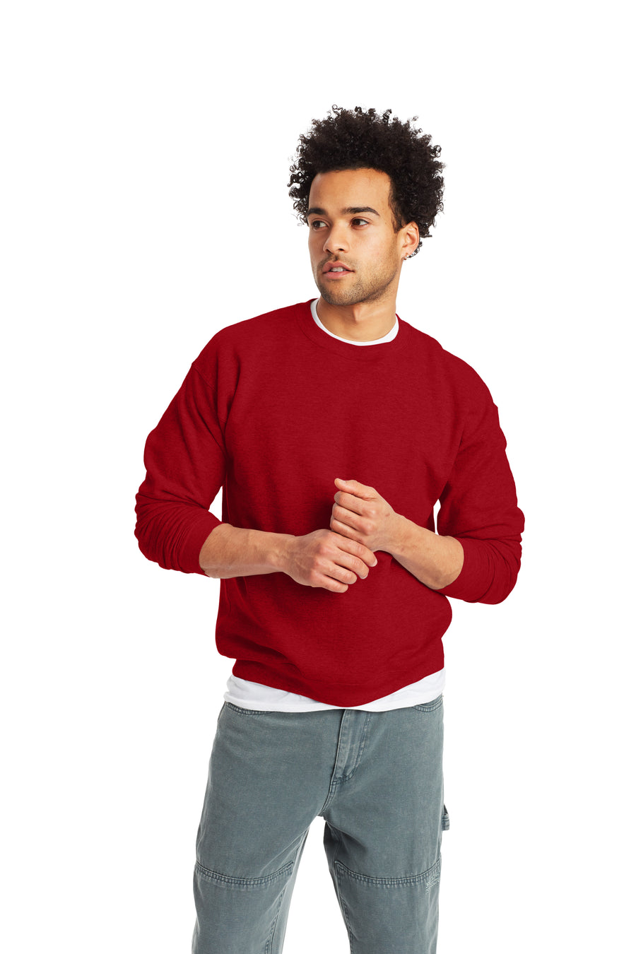 Unisex Ecosmart® 50/50 Crewneck Sweatshirt - Red Pepper Heather