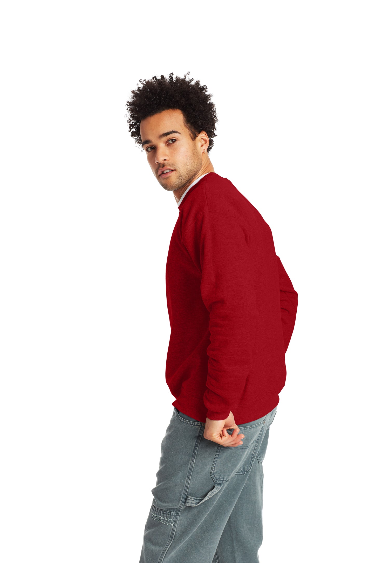 Unisex Ecosmart® 50/50 Crewneck Sweatshirt - Red Pepper Heather