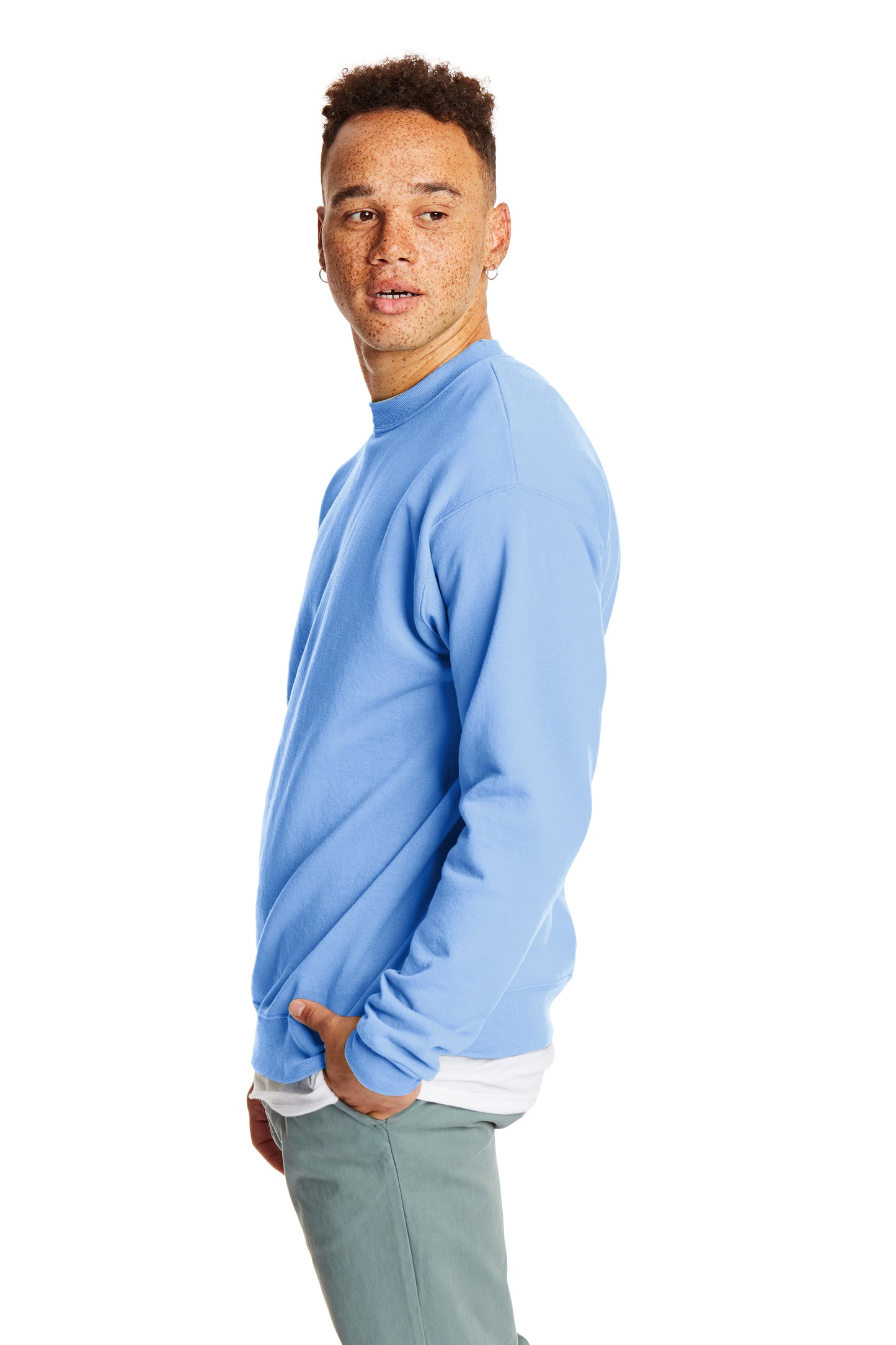 Unisex Ecosmart® 50/50 Crewneck Sweatshirt - Light Blue