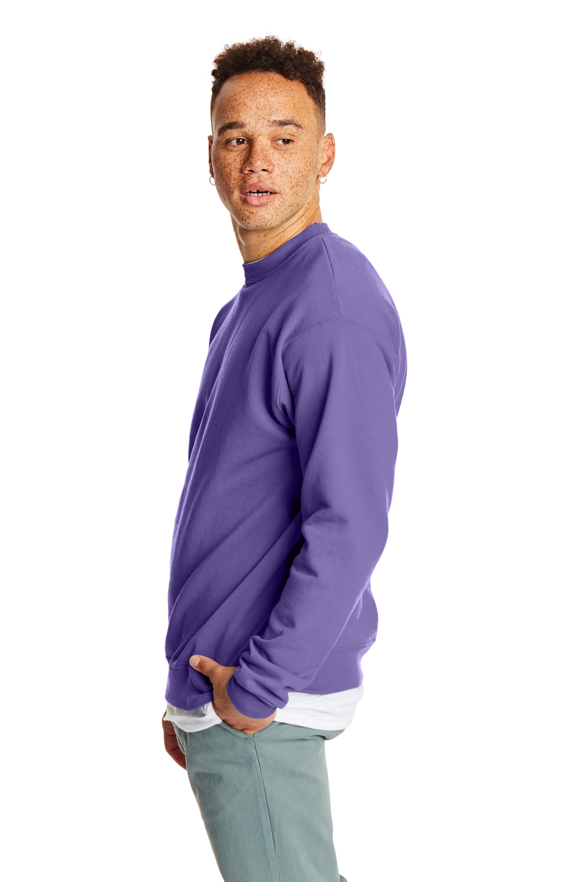 Unisex Ecosmart® 50/50 Crewneck Sweatshirt - Purple
