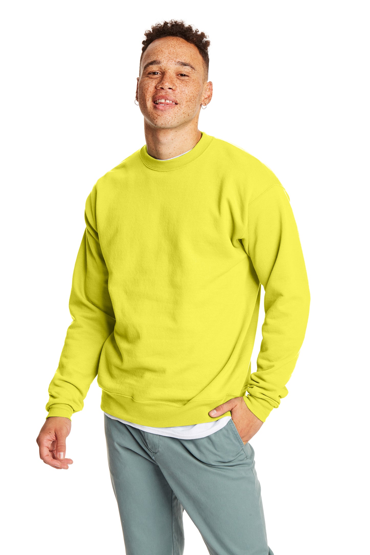 Unisex Ecosmart® 50/50 Crewneck Sweatshirt - Safety Green