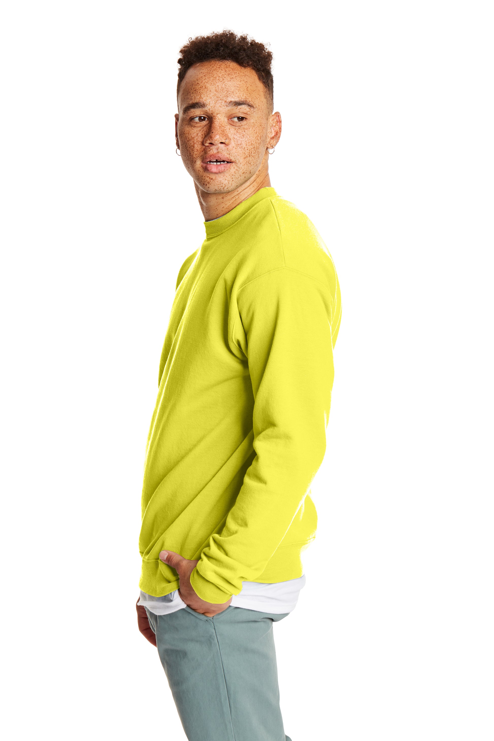 Unisex Ecosmart® 50/50 Crewneck Sweatshirt - Safety Green