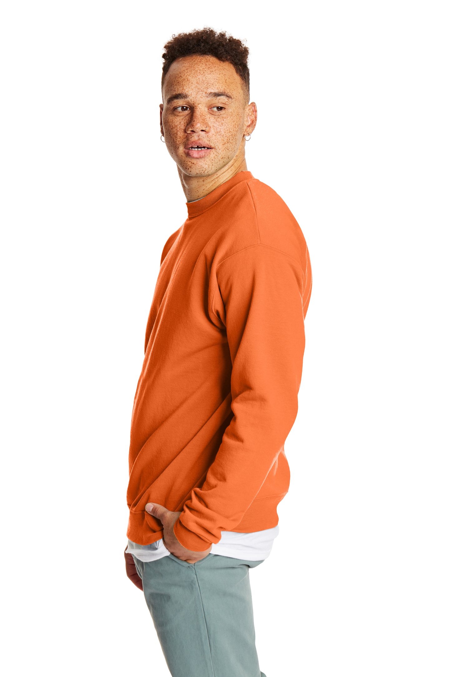 Unisex Ecosmart® 50/50 Crewneck Sweatshirt - Safety Orange