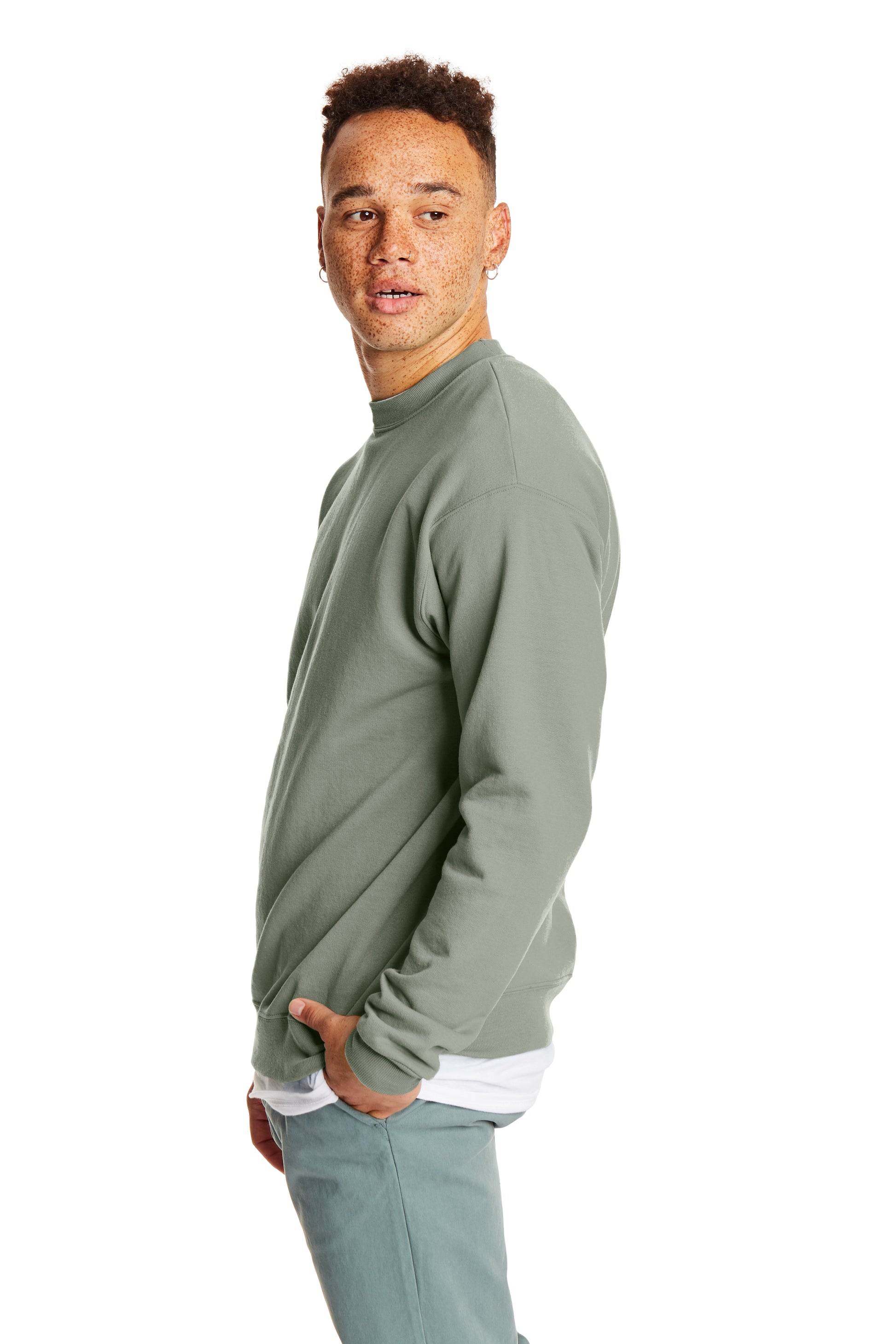 Unisex Ecosmart® 50/50 Crewneck Sweatshirt - Stonewashed Green