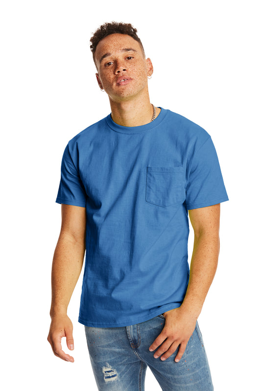 Authentic Short Sleeve Pocket Tee - Denim Blue