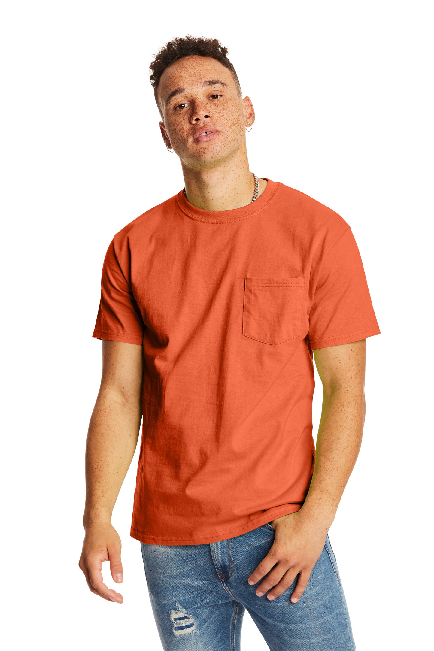 Authentic Short Sleeve Pocket Tee - Orange