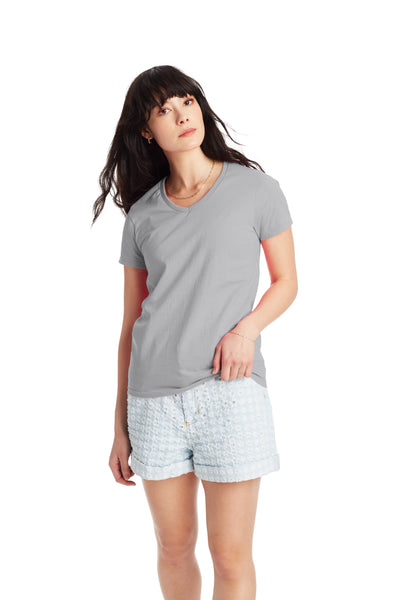 Women's Essential-T Short Sleeve V-neck - Light Steel