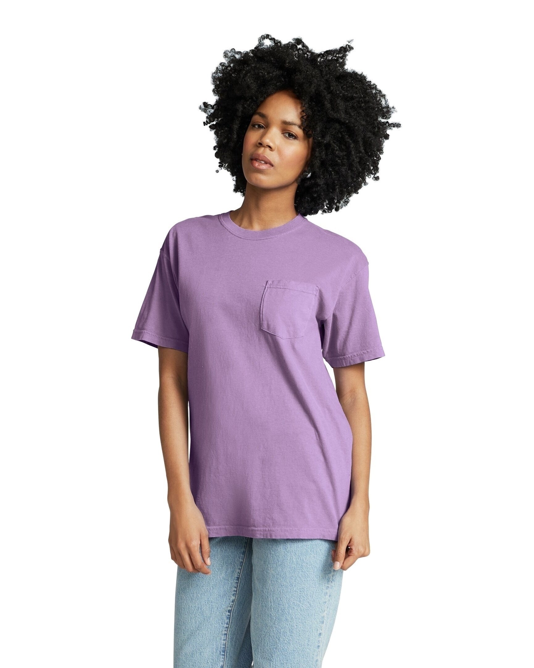 Unisex Heavyweight RS Pocket T-Shirt - Orchid