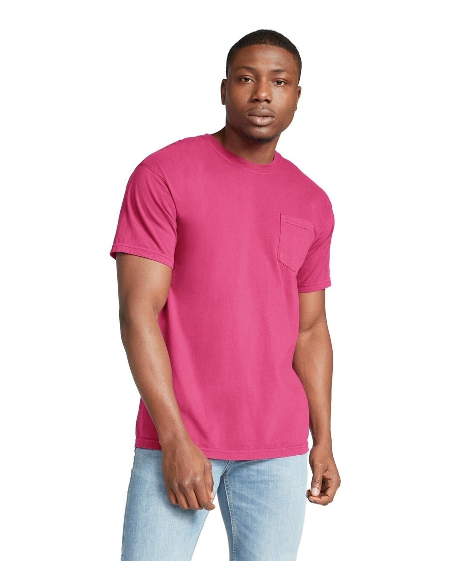 Unisex Heavyweight RS Pocket T-Shirt - Heliconia