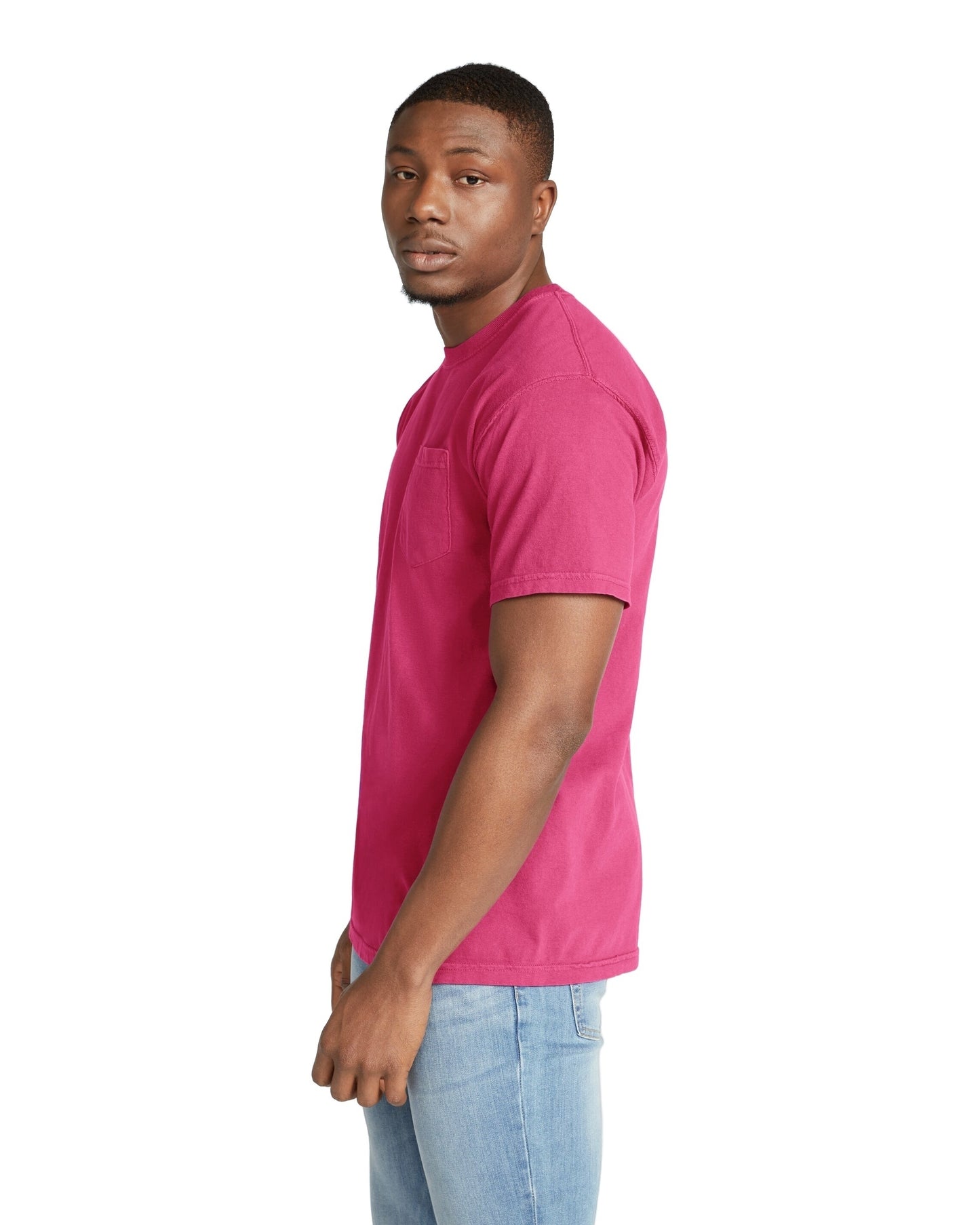 Unisex Heavyweight RS Pocket T-Shirt - Heliconia