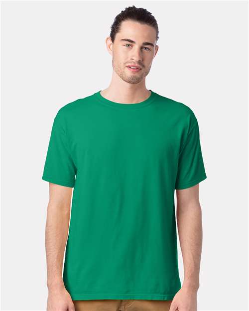 ComfortWash by Hanes GDH100 Rich Green Grass — on model front