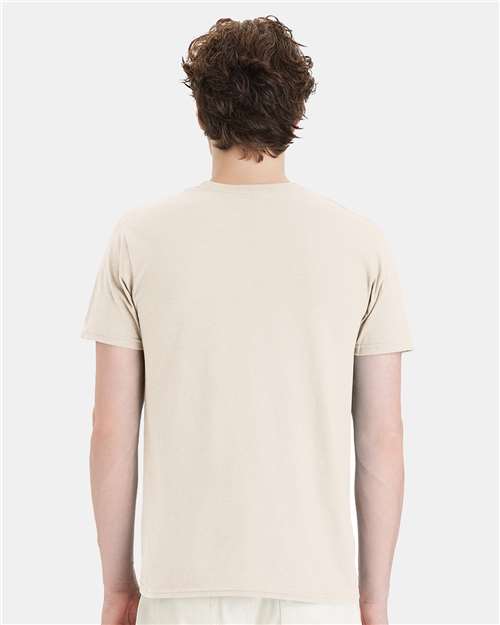 Hanes 4980 Parchment — on model back
