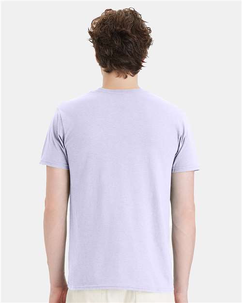 Hanes 4980 Urban Lilac — on model back