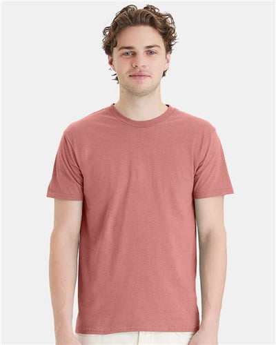 Hanes 4980 Mauve — on model front