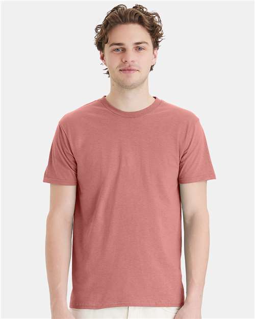 Hanes 4980 Mauve — on model front