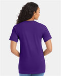 Hanes 5280 Athletic Purple — on model back
