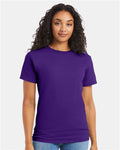 Hanes 5280 Athletic Purple — on model front
