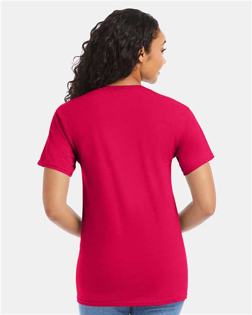 Hanes 5280 Athletic Crimson — on model back