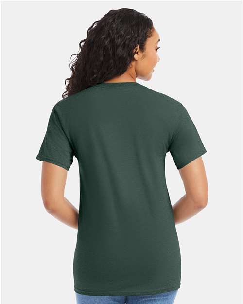Hanes 5280 Athletic Dark Green — on model back