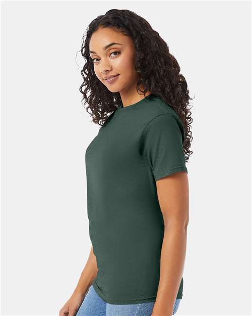 Hanes 5280 Athletic Dark Green — on model side