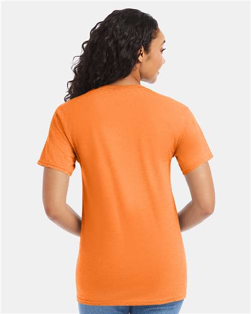 Hanes 5280 Tennessee Orange — on model back