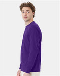 Hanes 5286 Athletic Purple — on model side