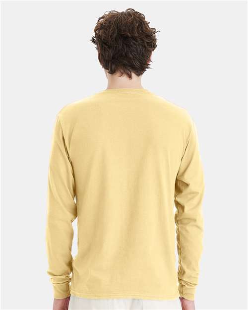 Hanes 5286 Athletic Gold — on model back