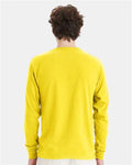 Hanes 5286 Athletic Yellow — on model back