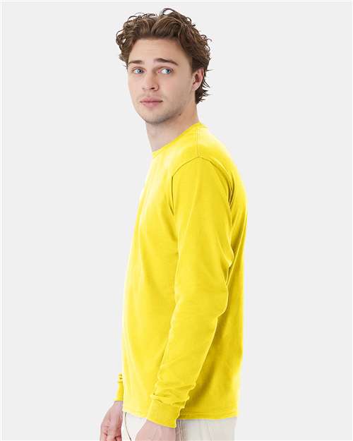 Hanes 5286 Athletic Yellow — on model side
