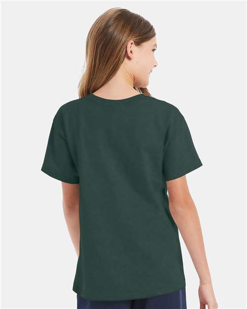 Hanes 5480 Athletic Dark Green — on model back