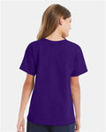 Hanes 5480 Athletic Purple — on model back