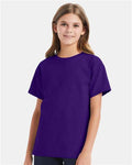 Hanes 5480 Athletic Purple — on model front