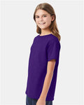 Hanes 5480 Athletic Purple — on model side