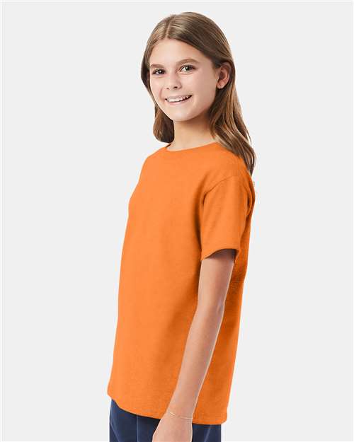 Hanes 5480 Tennessee Orange — on model side